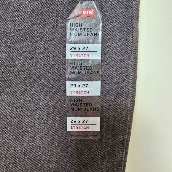 NWT LEVI'S STRAUSS SILVER TAB GREY HIGH WAISTED MOM JEAN SIZE W29 L27 - Picture 9 of 16